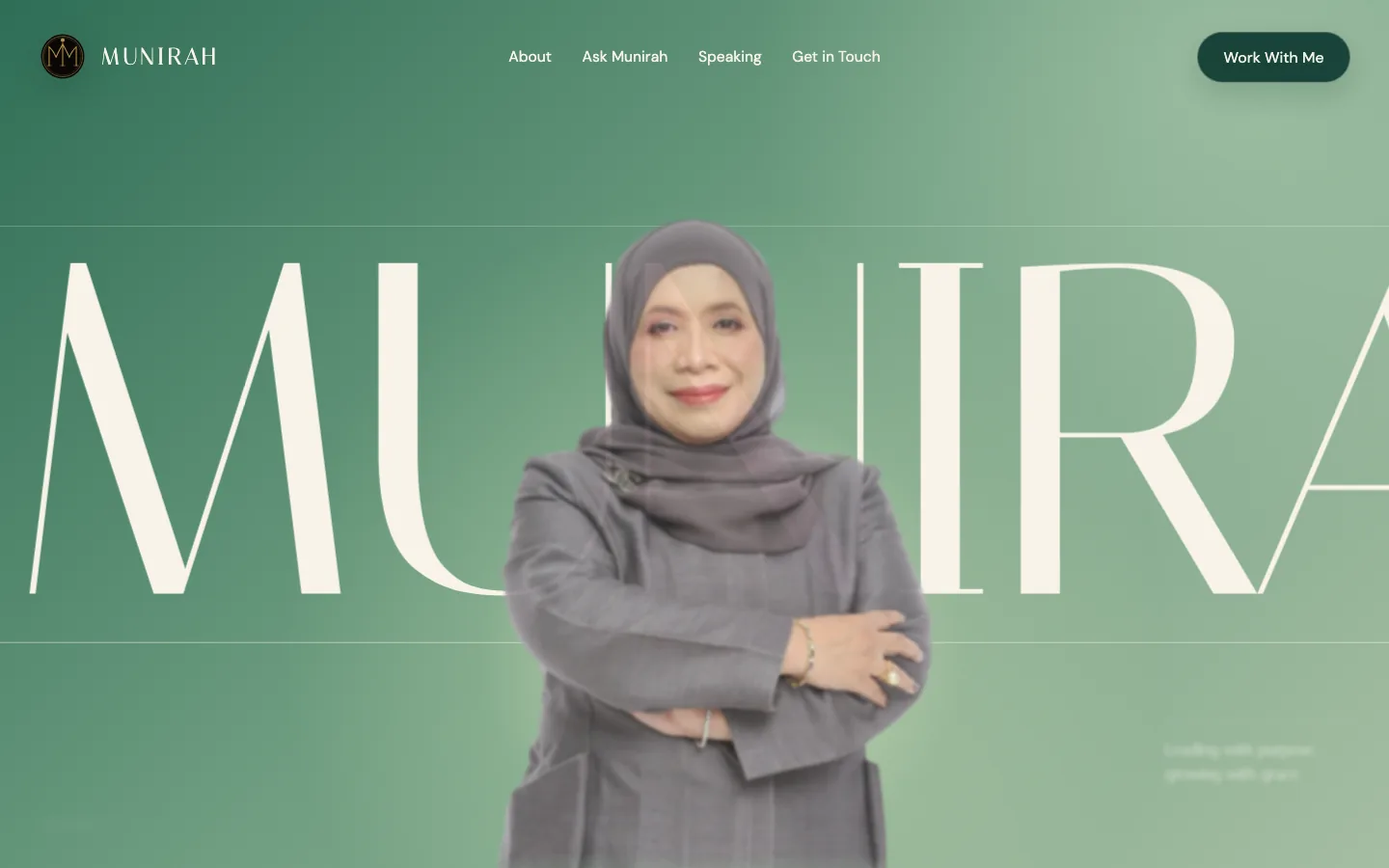 munirahmohammad.com as it stands today